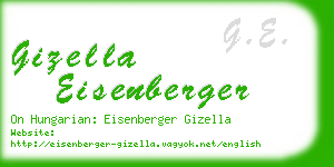 gizella eisenberger business card